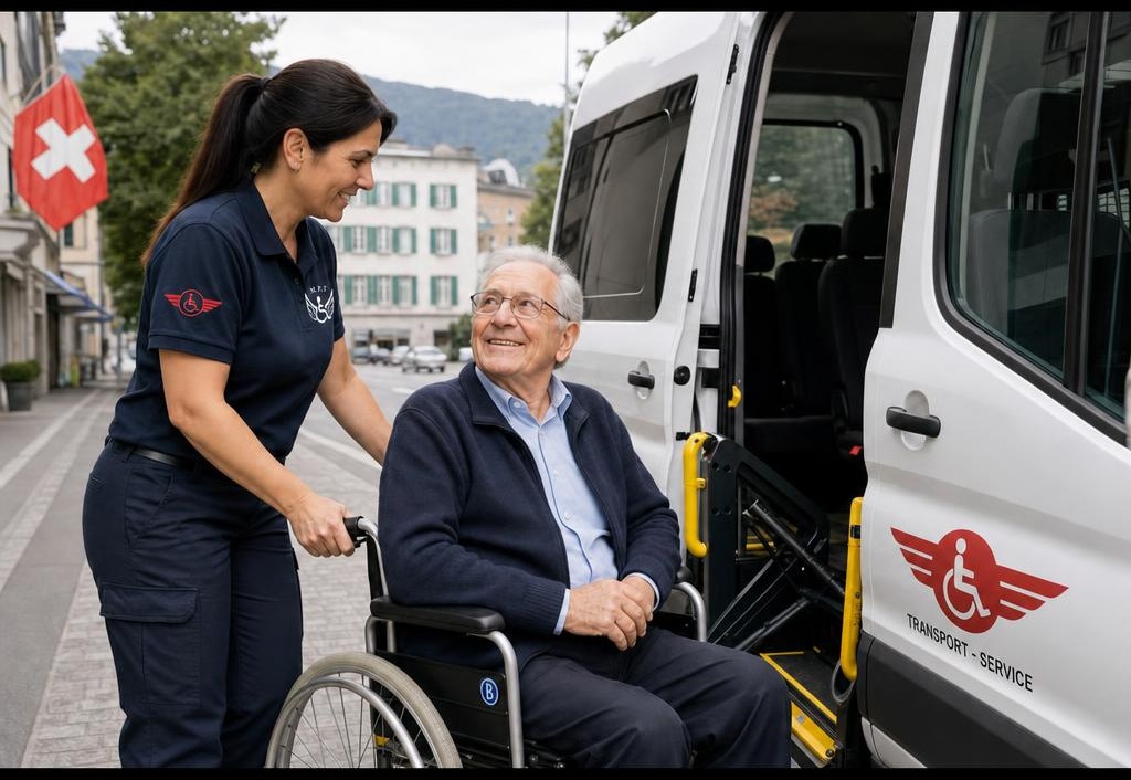 Patient im Rollstuhl-Transport